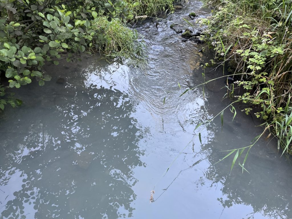 opaque and milky river water