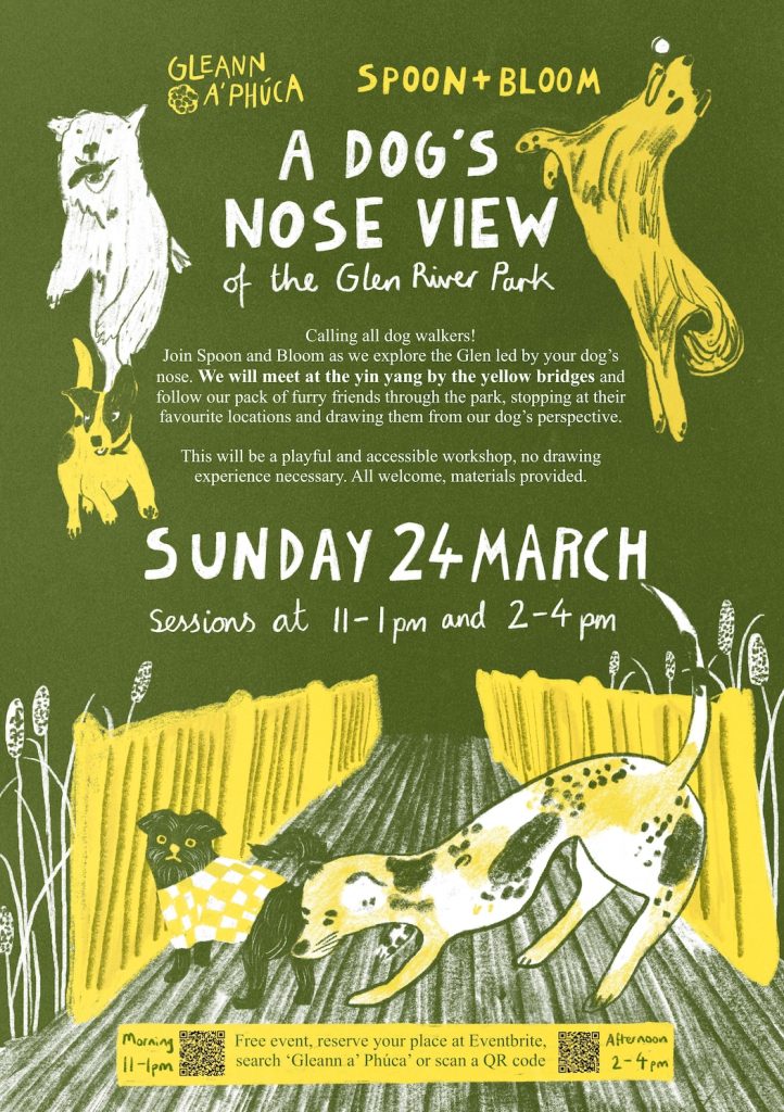 A poster announcing A Dog's Nose View Event on Sunday 24 March