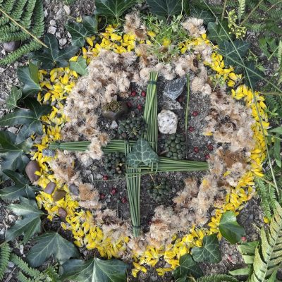 a photo of the Brigid's cross mandala